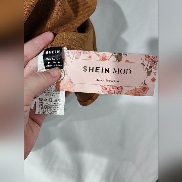 Retro Faux Suede Dress Size Medium Chestnut Strappy Mini Empire Coquette Girl - Picture 6 of 7